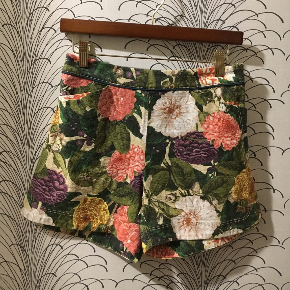 Anthropologie Elevenses Floral High Waisted Short